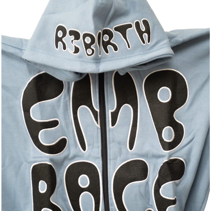 R3birth University Blue ( Embrace ) Zip Up Hoodie