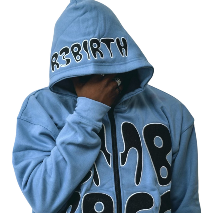 R3birth University Blue ( Embrace ) Zip Up Hoodie