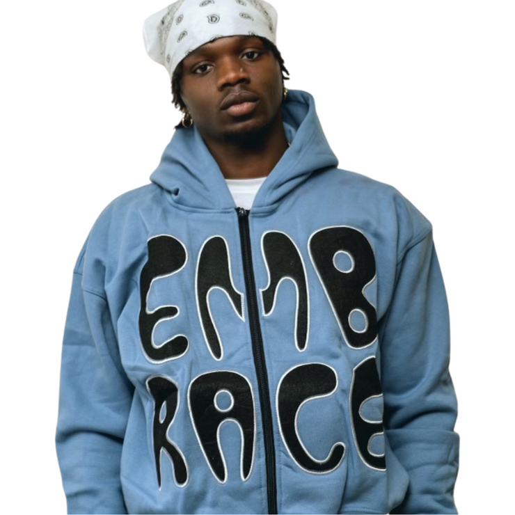 R3birth University Blue ( Embrace ) Zip Up Hoodie