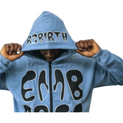 R3birth University Blue ( Embrace ) Zip Up Hoodie